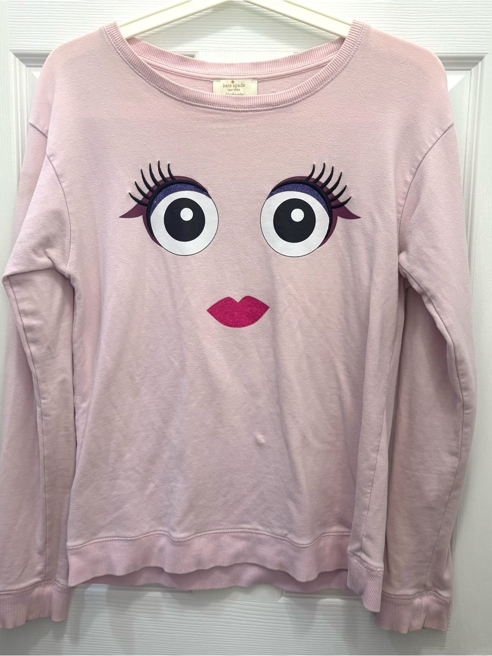 kate spade new york Girls' Embellished Monster Cotton Sweatshirt